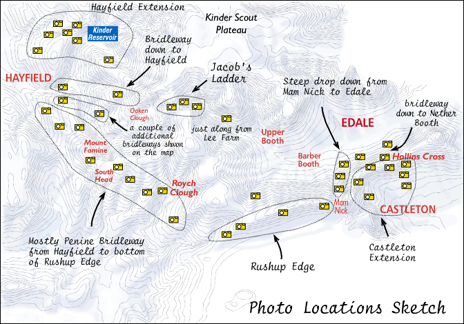 Hayfield Edale Castleton Map